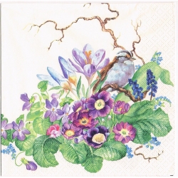 Serwetka -2285- kwiaty  /   tło ecru